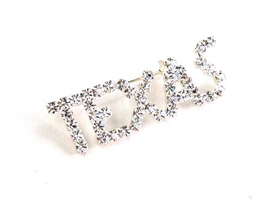 Clear Crystal Texas Silver Brooch Pin Clear Crystal Texas Silver Brooch Pin