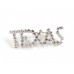 Clear Crystal Texas Silver Brooch Pin Clear Crystal Texas Silver Brooch Pin