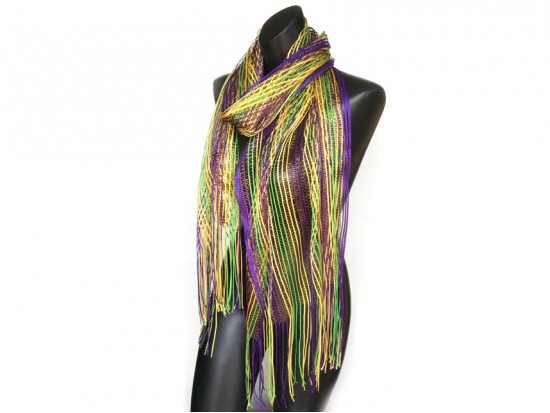 Mardi Gras Shimmer Oblong Scarf