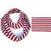 Maroon White Striped Infinity Jersey Knit Scarf