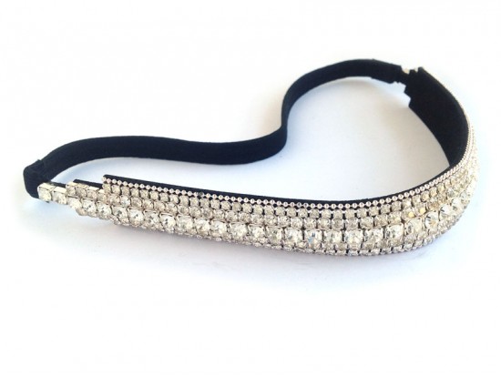 Clear Crystal Multi Line Stretch Headband
