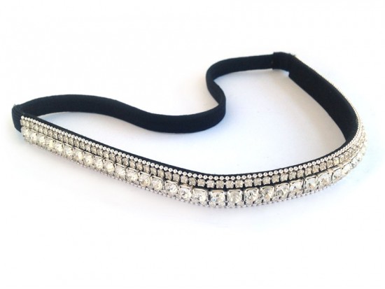 Clear Crystal Multi Line Stretch Headband