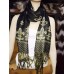 Black Gold Fleur De Lis Pashmina Oblong Scarf