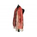 Red Gold Fleur De Lis Pashmina Oblong Scarf