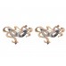 Gold Silver Mardi Gras Ribbon Mask Post Earrings