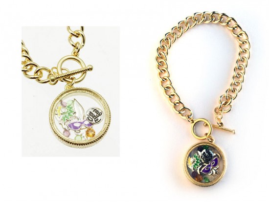 Mardi Gras Floating Charm Bracelet Mardi Gras Floating Charm Bracelet