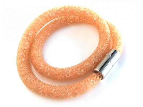 Peach Crystal Stardust Double Bracelet