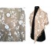 Champagne White Embroidery Flowers Scarf