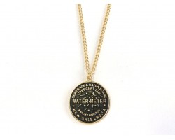 Antique Gold Water Meter Necklace