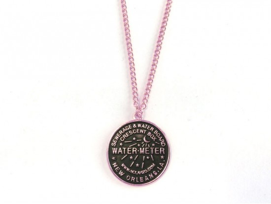 Antique Silver Water Meter Necklace