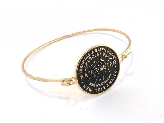 Gold Water Meter Bangle Bracelet Hook Clasp