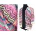 Dark Multi Chevron Fringe Sleeve Poncho