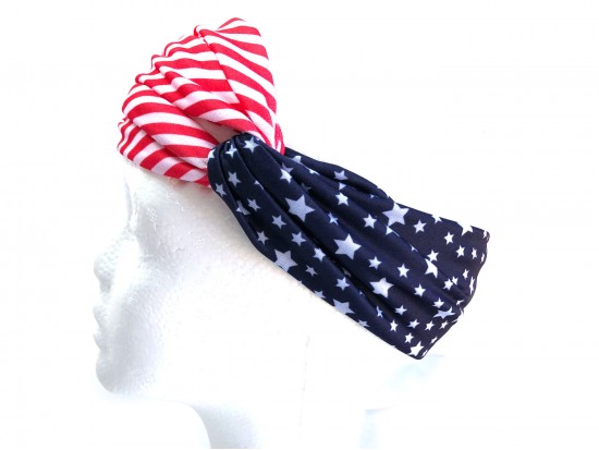 Red White Blue USA Stars and Stripes Knot Headband