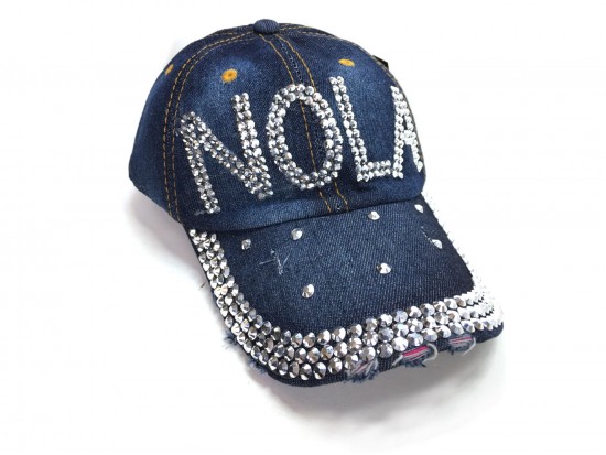 NOLA Crystal Dark Blue Denim Ball Cap