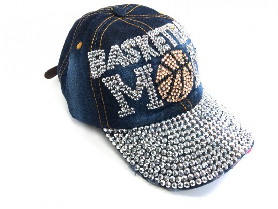 Blue Denim BASKETBALL MOM Baseball Hat Cap