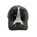 Eiffel Tower Crystal Black Ball Cap