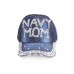 Navy Mom Crystal Dark Blue Denim Ball Cap Navy Mom Crystal Dark Blue Denim Ball Cap