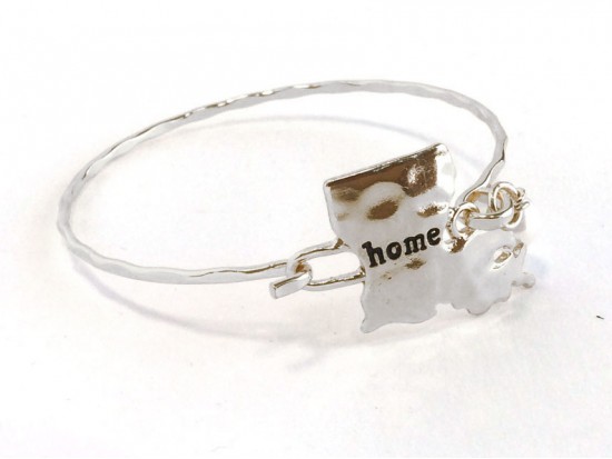 Silver Louisiana State Home Bangle