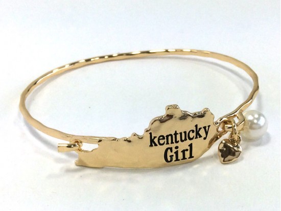 Gold Kentucky Girl State Map Bangle Gold Kentucky Girl State Map Bangle