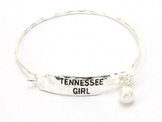 Silver Tennessee Girl State Map Bangle