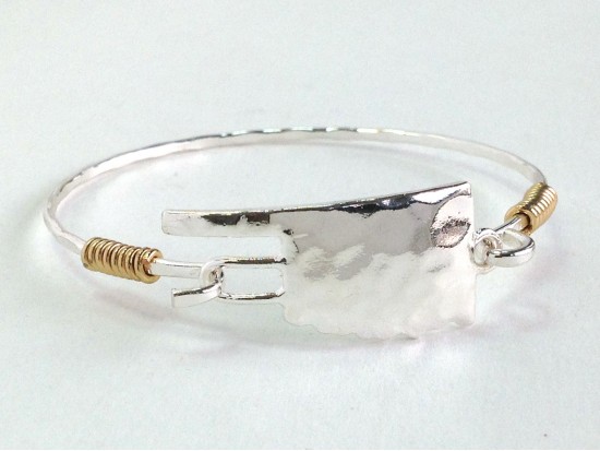 Silver Oklahoma State Map Bangle