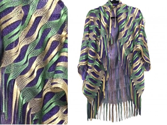 Mardi Gras Abstract Open Cut Shimmer Kimono Mardi Gras Abstract Open Cut Shimmer Kimono
