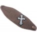 Brown Knit Crystal Cross Wrap Headband