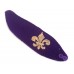 Purple Knit Gold Crystal Fleur De Lis Wrap Headband
