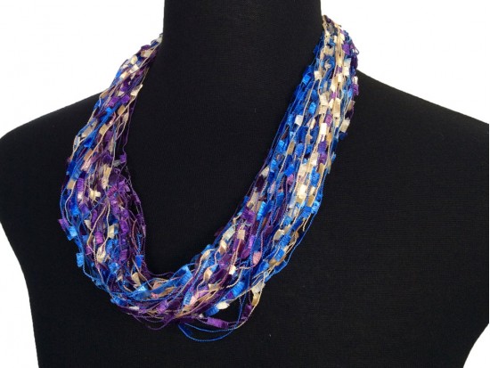 Purple Blue Beige Confetti Magnetic Necklace