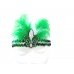 Green White Feather Fleur De Lis Sequin Headband