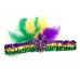 Mardi Gras Feather Fleur De Lis Sequin Headband