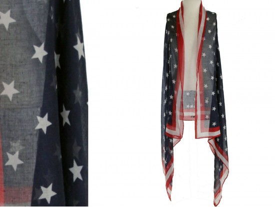 USA Flag Long Tail Sleeveless Vest