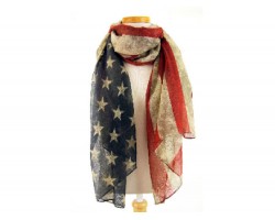 Old Red White Blue American Flag Oblong Scarf