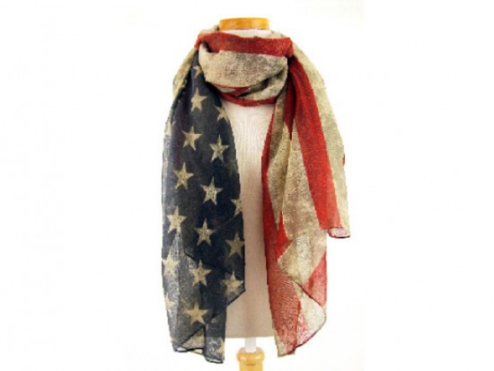 Old Red White Blue American Flag Oblong Scarf Old Red White Blue American Flag Oblong Scarf