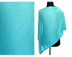 Turquoise Jersey Knit Side Triangle Poncho