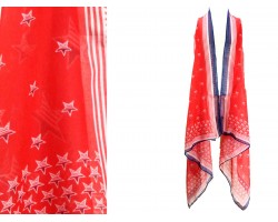 Red USA Flag Theme Long Tail Vest