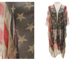 USA Distressed Flag Stars Kimono