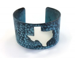 Patina Open Cut Texas State Map Cuff Bracelet