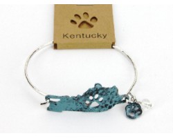 Patina Kentucky State Map Wire Bracelet