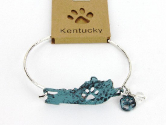 Patina Kentucky State Map Wire Bracelet