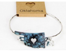 Patina Oklahoma State Map Wire Bracelet