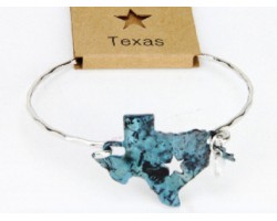 Patina Texas State Map Wire Bracelet