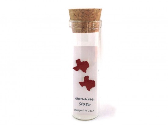Maroon Texas State Map Post Earrings