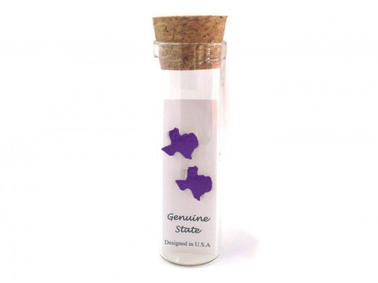 Purple Texas State Map Post Earrings