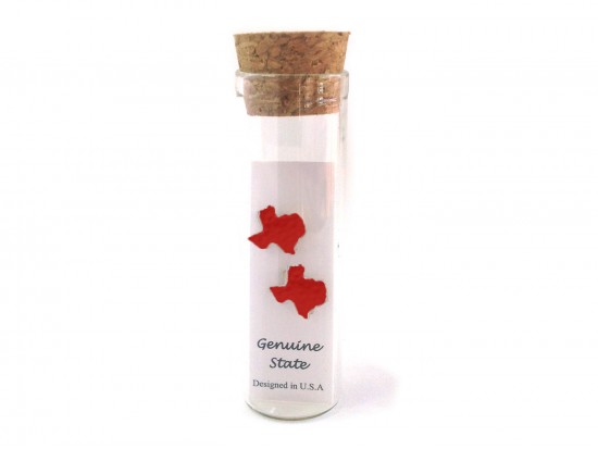 Red Texas State Map Post Earrings