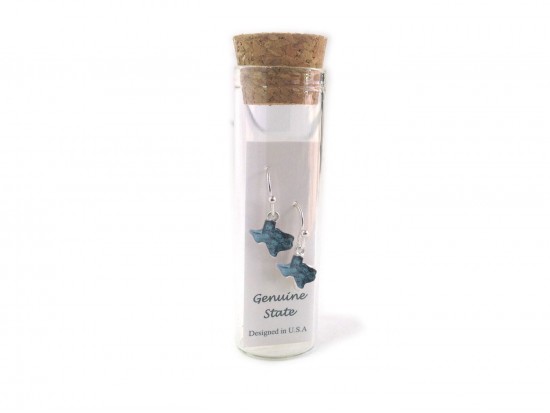 Patina Texas State Map Hook Earrings