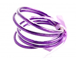 Purple Sparkle Jelly Tube Bracelet 5pc Set