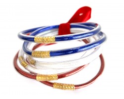 USA Sparkle Jelly Tube Bracelet 5pc Set