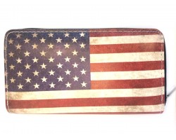 USA Flag Distressed Flat Wallet