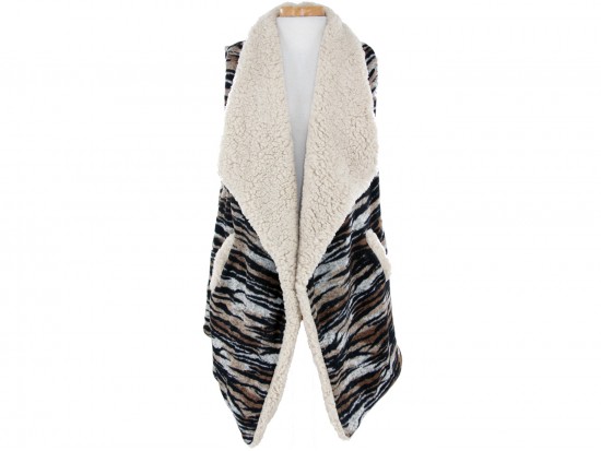 Browns Zebra Fur Sleeveless Vest